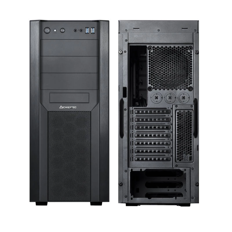 PC Case CHIEFTEC CW-01B-OP Tower Black — SPCC, 7×3.5 inch bays, 7×2.5 inch bays, 3×5.25 inch bays, up to 410 mm GPU