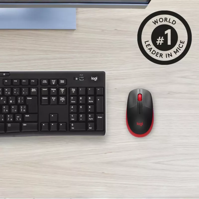 Mouse Logitech M190 Wireless USB Red