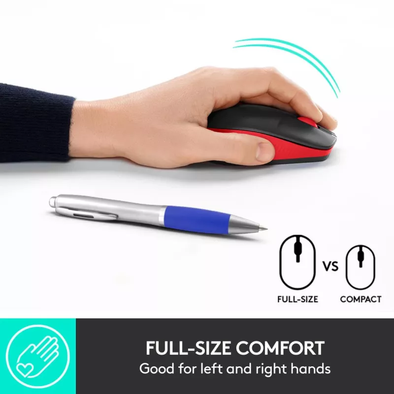 Mouse Logitech M190 Wireless USB Red