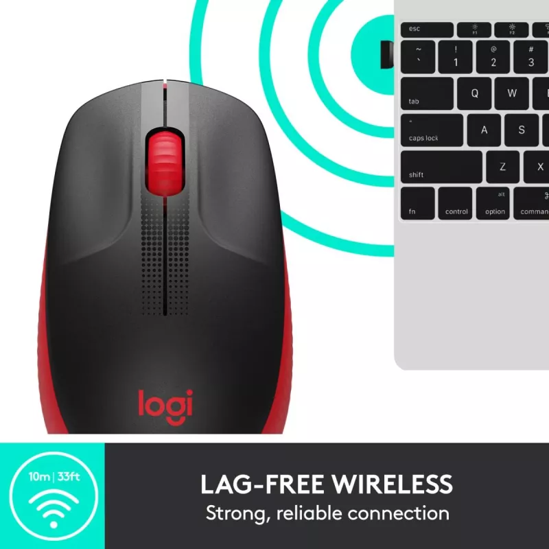 Mouse Logitech M190 Wireless USB Red