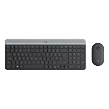 LOGITECH Slim Wireless Keyboard-mouse Combo Mk470 - Graphite - Deutsch Qwertz