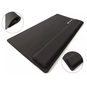 Sandberg Desk Pad Pro XXL, Black, Monochromatic, Wrist rest, Non-slip base, Gaming mouse pad