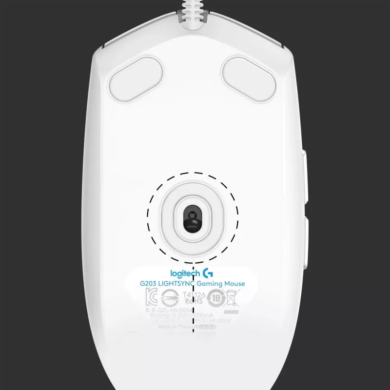 LOGITECH G203 Lightsync Gaming Mouse USB White