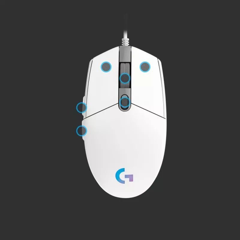 LOGITECH G203 Lightsync Gaming Mouse USB White