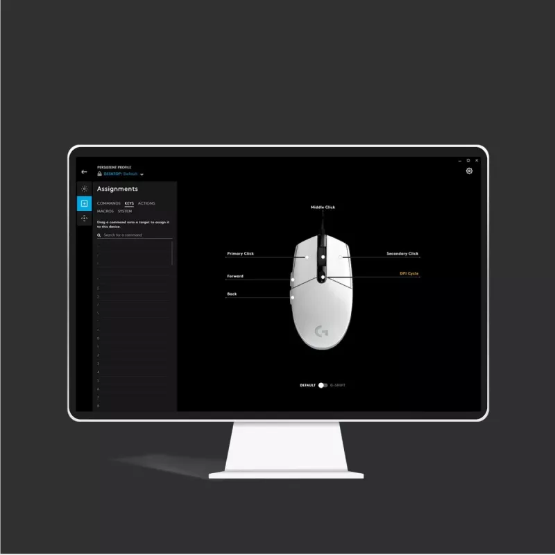 LOGITECH G203 Lightsync Gaming Mouse USB White