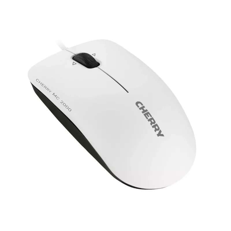 CHERRY MC 2000 Corded Mouse with Tilt Wheel, Pale Grey, USB, Ambidextrous, IR LED, USB Type-A, 1600 DPI, Grey
