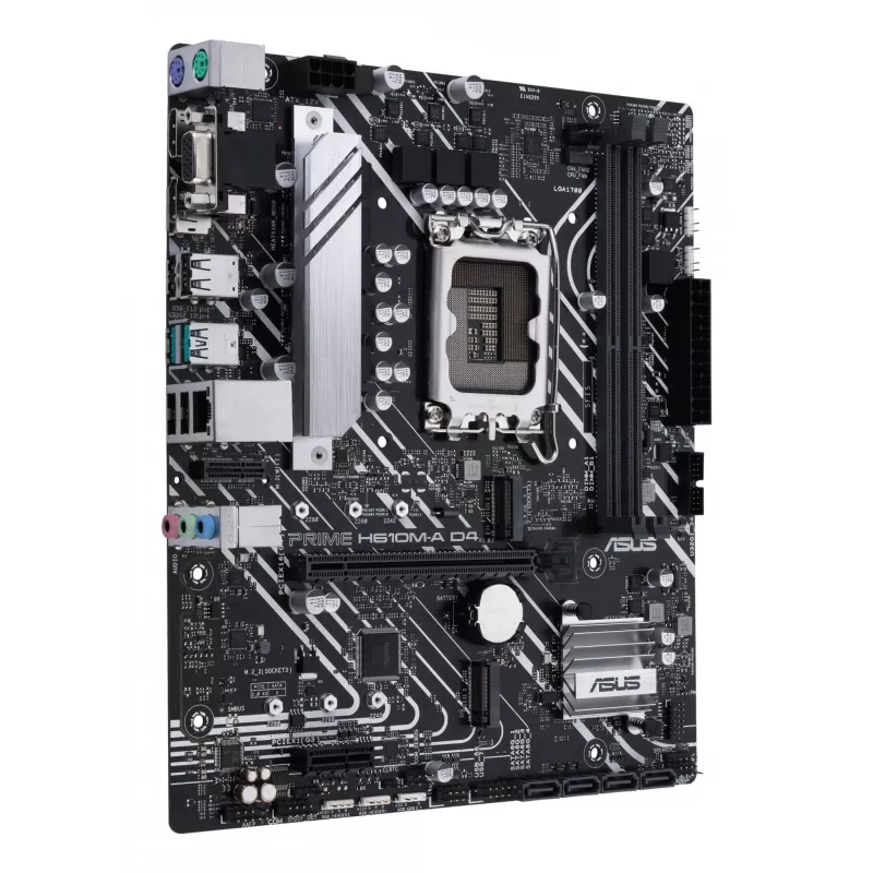Motherboard ASUS PRIME H610M-A D4-CSM, Intel H610, LGA 1700, micro ATX, DDR4, 2x DIMM, 64GB, 2x M.2, 4x SATA III, HDMI 2.1, DP 1.4