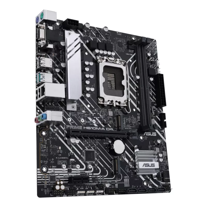 Motherboard ASUS PRIME H610M-A D4-CSM, Intel H610, LGA 1700, micro ATX, DDR4, 2x DIMM, 64GB, 2x M.2, 4x SATA III, HDMI 2.1, DP 1.4