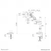 Neomounts DS70-750BL1 Monitor arm 17-27 inch - gas spring, Clamp/Grommet, 7 kg, 43.2 cm (17 inch), 68.6 cm (27 inch), 100 x 100 mm, Black