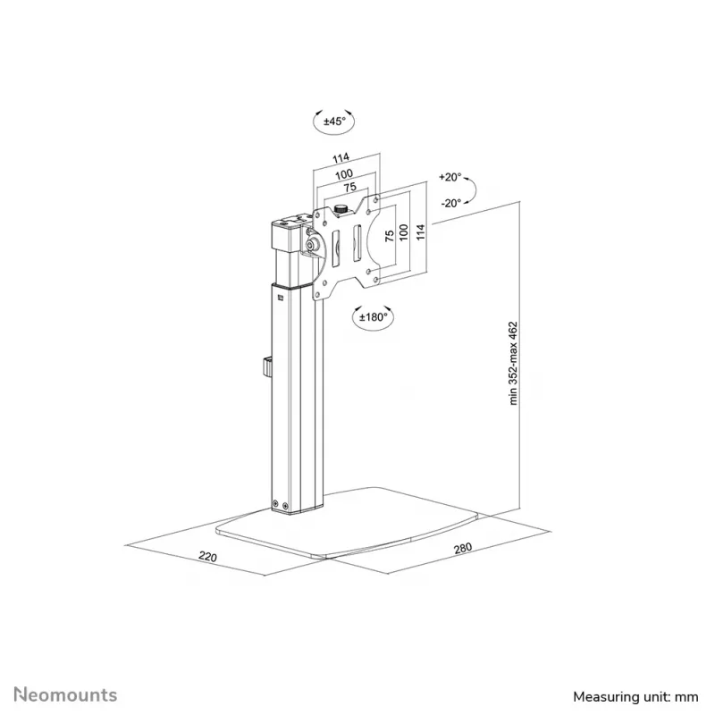 Neomounts FPMA-D865BLACK Monitor stand 10-32 inch - gas spring