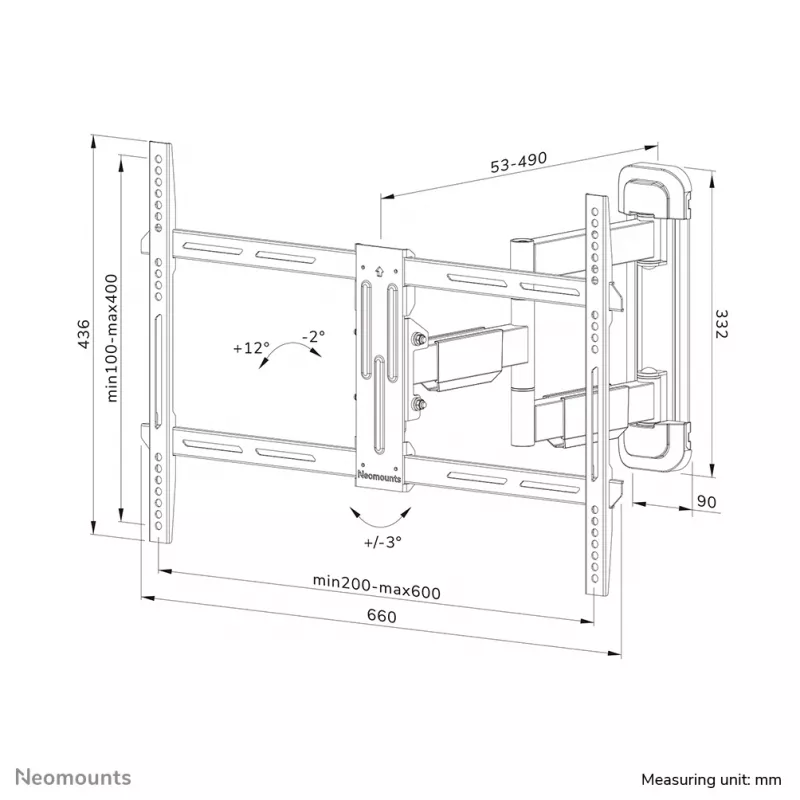 Neomounts WL40-550BL16 TV mount wall 40-65 inch - full motion - easy install