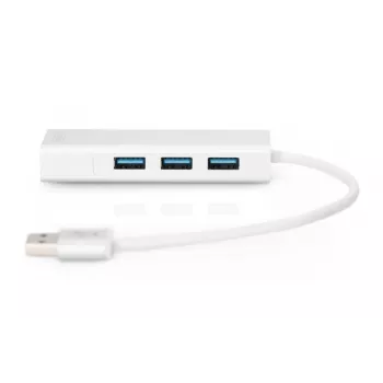 DIGITUS USB 3.0, 3-ports HUB & Gigabit LAN adapter 3xUSB A/F,1xUSB A/M,1xRJ45 LAN Supports Windows and Mac OS