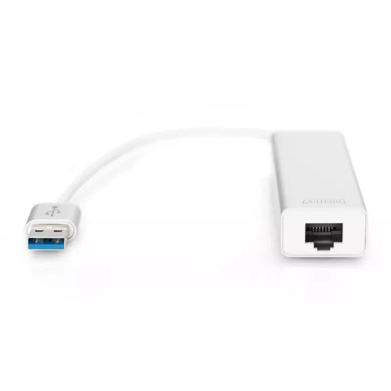 DIGITUS USB 3.0, 3-ports HUB & Gigabit LAN adapter 3xUSB A/F,1xUSB A/M,1xRJ45 LAN Supports Windows and Mac OS