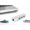 DIGITUS USB 3.0, 3-ports HUB & Gigabit LAN adapter 3xUSB A/F,1xUSB A/M,1xRJ45 LAN Supports Windows and Mac OS