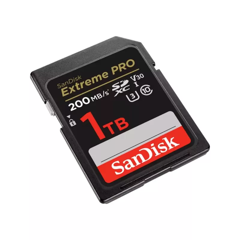SDXC flash memory card SANDISK Extreme PRO 1TB UHS-I U3 V30 Class 10, up to 200 MB/s read, 140 MB/s write, shock resistant, black