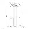 Neomounts FL15-750WH1 Tablet floor stand 9.7-11 inch - lockable
