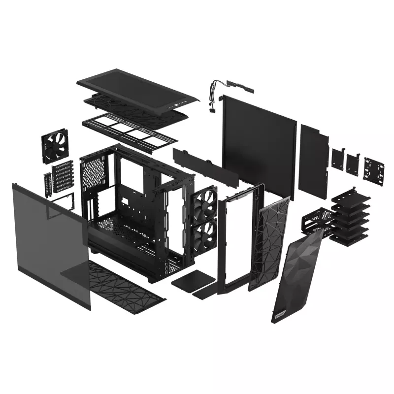 FRACTAL DESIGN Meshify 2 Light Tint Tempered Glass Black