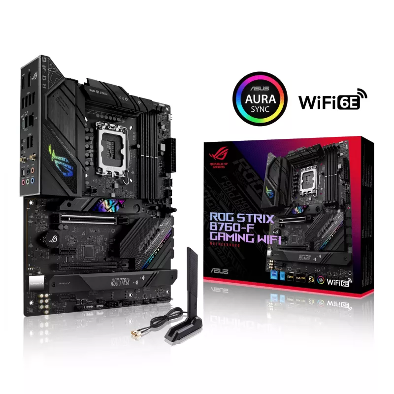 Motherboard ASUS ROG STRIX B760-F GAMING WIFI — Intel B760, LGA 1700, ATX, DDR5, 4 DIMM, Wi‑Fi 6E, 2.5Gb LAN