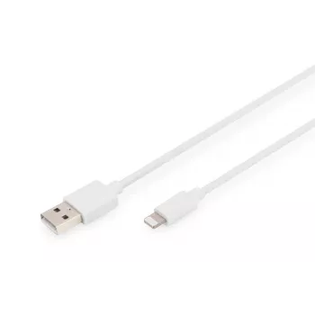 DIGITUS USB-A to lightning MFI C89, 2m Data and charging cable, white, 5V, 2.4A