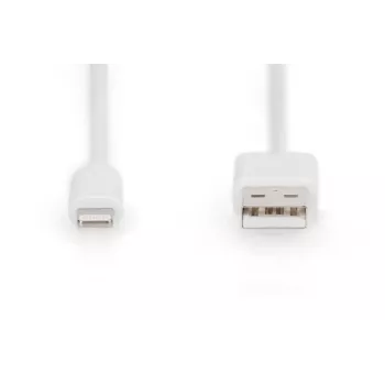 DIGITUS USB-A to lightning MFI C89, 2m Data and charging cable, white, 5V, 2.4A