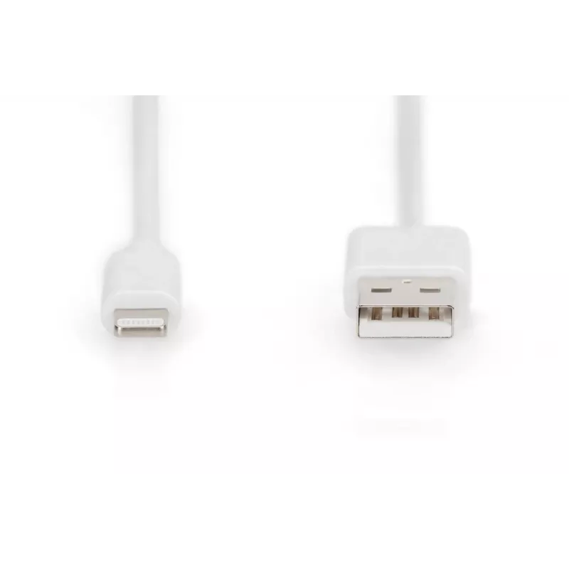 DIGITUS USB-A to lightning MFI C89, 2m Data and charging cable, white, 5V, 2.4A
