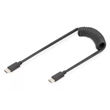 DIGITUS USB - Type C to USB - Type C Spring cable, TPU USB 2.0, PD60W Max; 1m