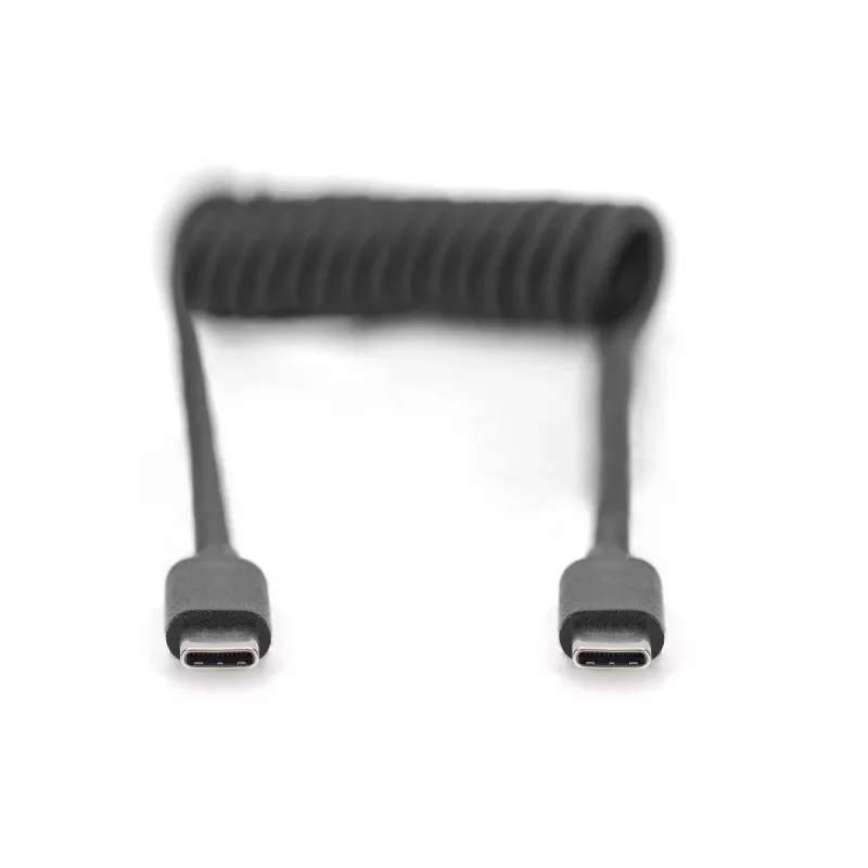 DIGITUS USB - Type C to USB - Type C Spring cable, TPU USB 2.0, PD60W Max; 1m