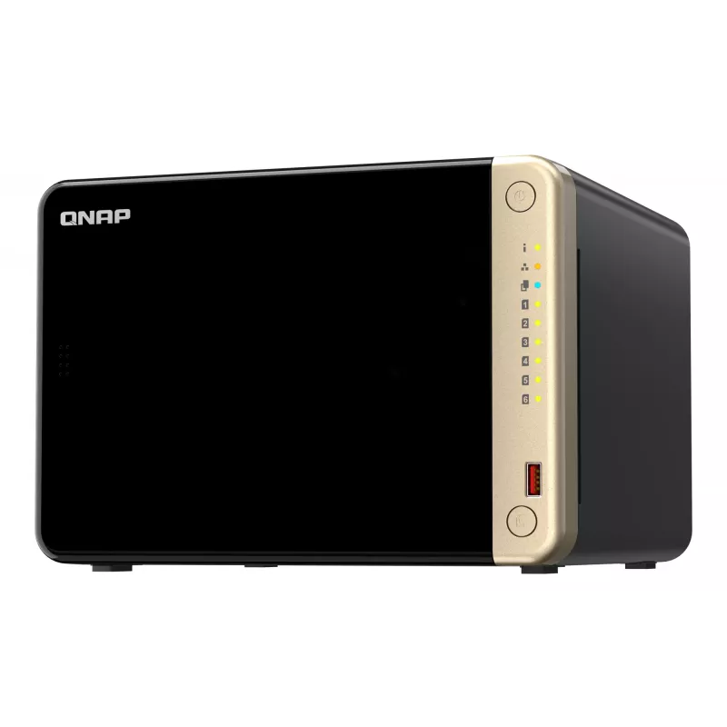 QNAP TS-664 NAS Tower Intel® Celeron® N5095 8 GB DDR4 0 TB QNAP QTS Black, Bronze