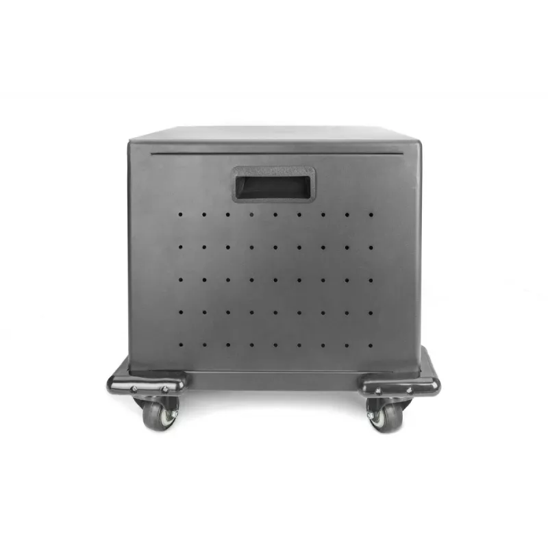 DIGITUS Charging trolley, 16 charge bases, 14in, black 384 x 550 x 375 mm, electr. lock, incl. USB, fan