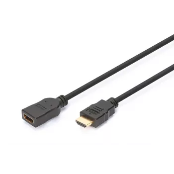 DIGITUS HDMI High Speed extension cable, type A M/F, 3m w/Ethernet, Ultra HD 24p, gold black