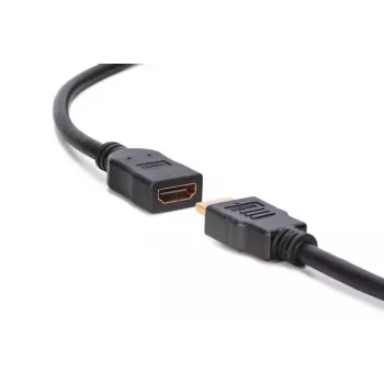 DIGITUS HDMI High Speed extension cable, type A M/F, 3m w/Ethernet, Ultra HD 24p, gold black