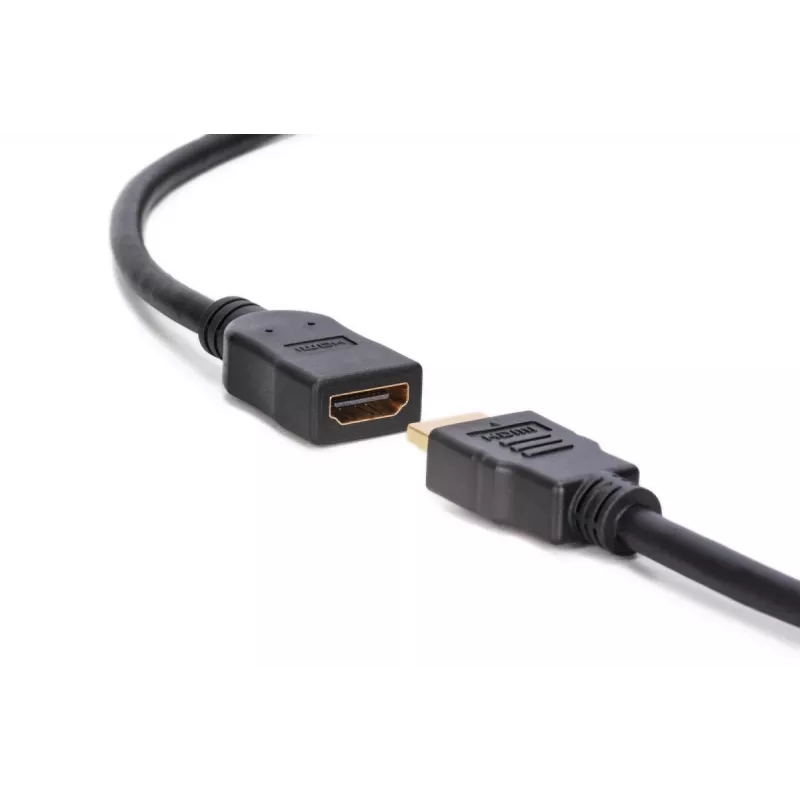 DIGITUS HDMI High Speed extension cable, type A M/F, 3m w/Ethernet, Ultra HD 24p, gold black