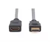 DIGITUS HDMI High Speed extension cable, type A M/F, 3m w/Ethernet, Ultra HD 24p, gold black