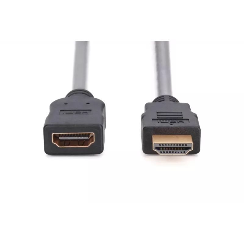 DIGITUS HDMI High Speed extension cable, type A M/F, 3m w/Ethernet, Ultra HD 24p, gold black