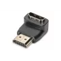 DIGITUS HDMI adapter, type A, 90ø angled M/F, Ultra HD 60p, black gold