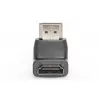 DIGITUS HDMI adapter, type A, 90ø angled M/F, Ultra HD 60p, black gold