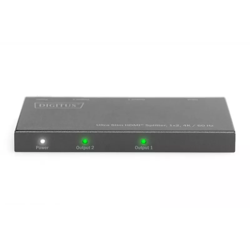 DIGITUS Ultra Slim HDMI Splitter, 1x2, 4K/60Hz HDR, HDCP 2.2, 18 Gbps, Micro USB powered