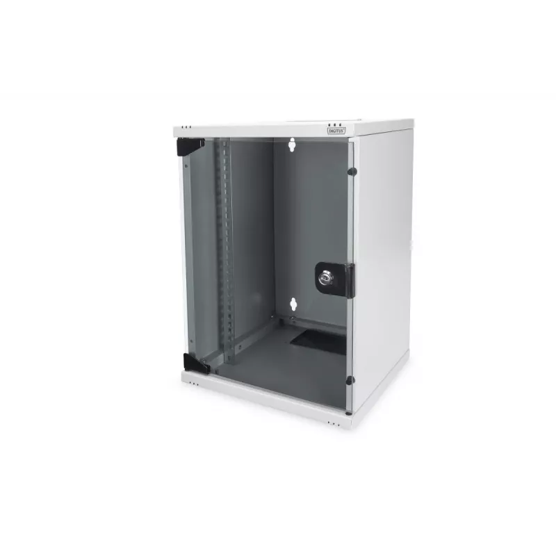 DIGITUS Network Set 10 inch 9U Wall-Mount Cabinet with Shelf, PDU, Switch and Patch Panel, 312x300mm