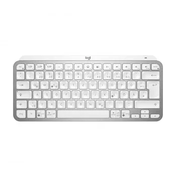 LOGITECH Minimalist Wireless Illuminated Keyboard - MX KEYS MINI - Pale Gray - Qwertz Deutsch