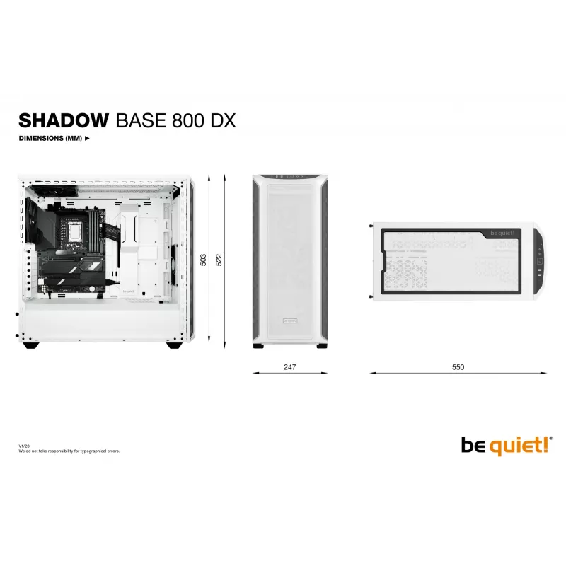 PC Case be quiet! Shadow Base 800 DX White Midi Tower