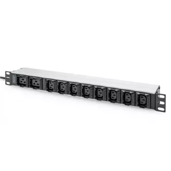DIGITUS 1U Aluminum PDU rackmountable 8x C13 2xC19 16A 230VAC 50/60Hz IEC C20 plug