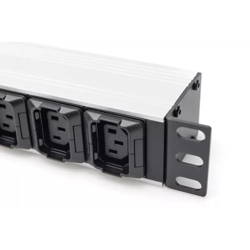 DIGITUS 1U Aluminum PDU rackmountable 8x C13 2xC19 16A 230VAC 50/60Hz IEC C20 plug