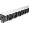 DIGITUS 1U Aluminum PDU rackmountable 8x C13 2xC19 16A 230VAC 50/60Hz IEC C20 plug
