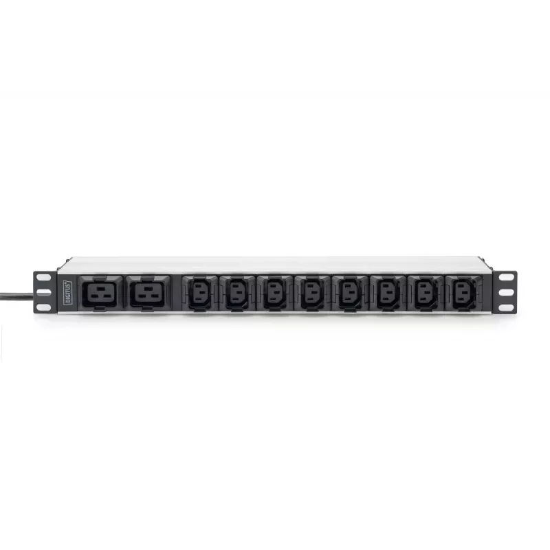 DIGITUS 1U Aluminum PDU rackmountable 8x C13 2xC19 16A 230VAC 50/60Hz IEC C20 plug