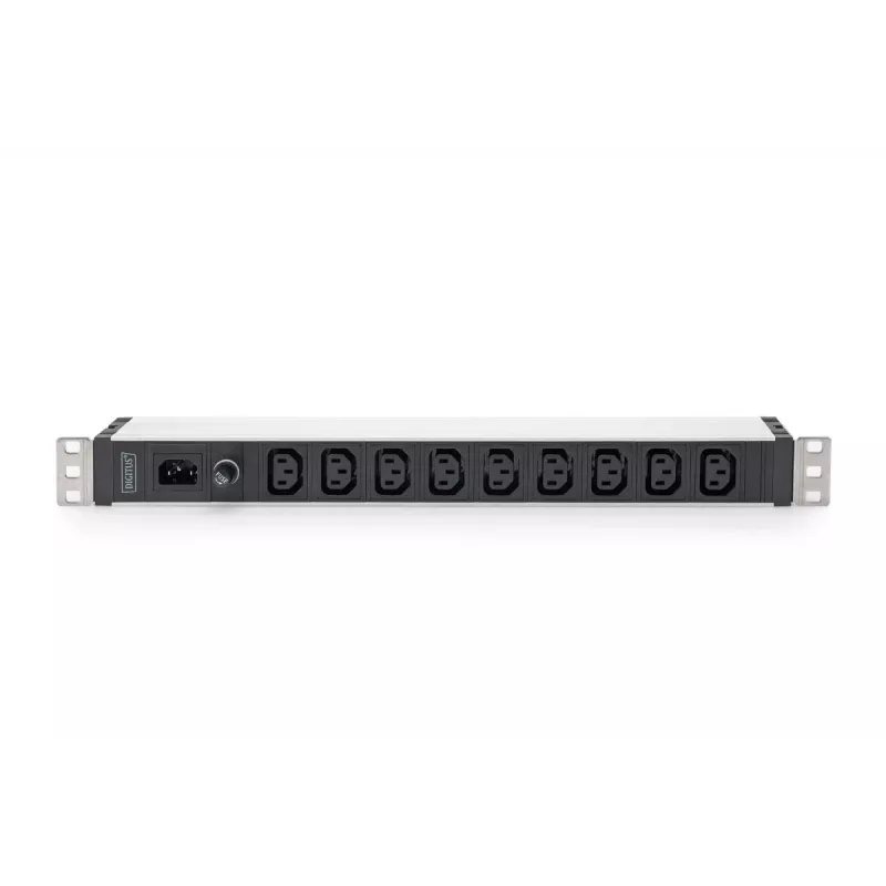 DIGITUS 1U Aluminum PDU rackmountable 9x C13 10A 230VAC 50/60Hz IEC C14 inlet 10A Fuse