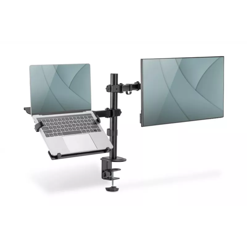 DIGITUS Montior arm with notebook tray 17-32in, 9 kg. Max - clamp or grommet mount