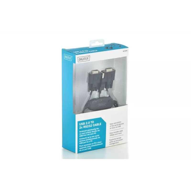 DIGITUS USB 2.0 To 2x Rs232 Cable 1.5m