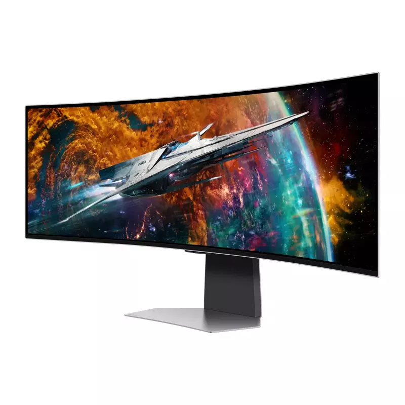 Samsung G95SC computer monitor 124.5 cm (49 inch) 5120 x 1440 pixels Dual QHD OLED Silver