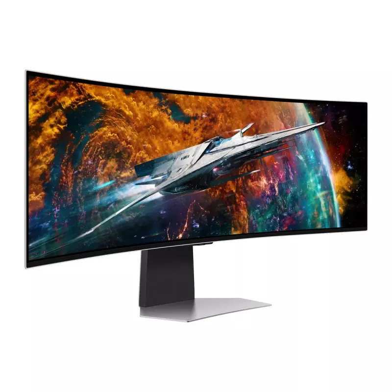 Samsung G95SC computer monitor 124.5 cm (49 inch) 5120 x 1440 pixels Dual QHD OLED Silver