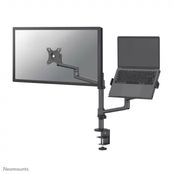 Neomounts DS20-425BL2 Monitor arm with laptop holder 17-27 inch - space saving